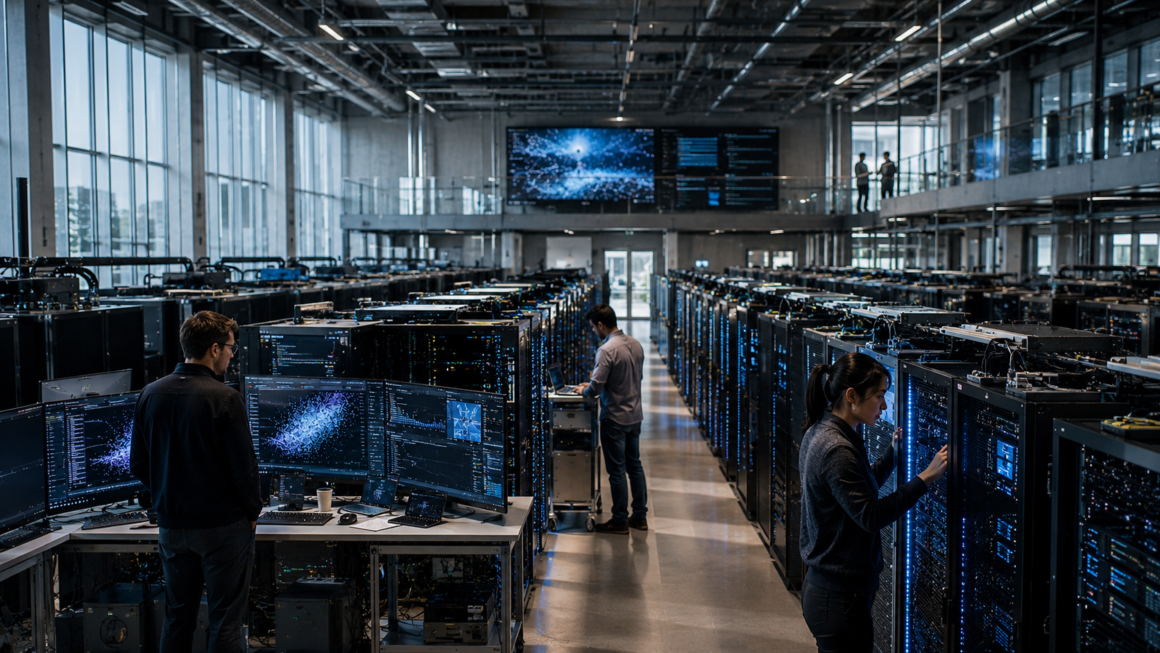 Centro de datos moderno y ordenado